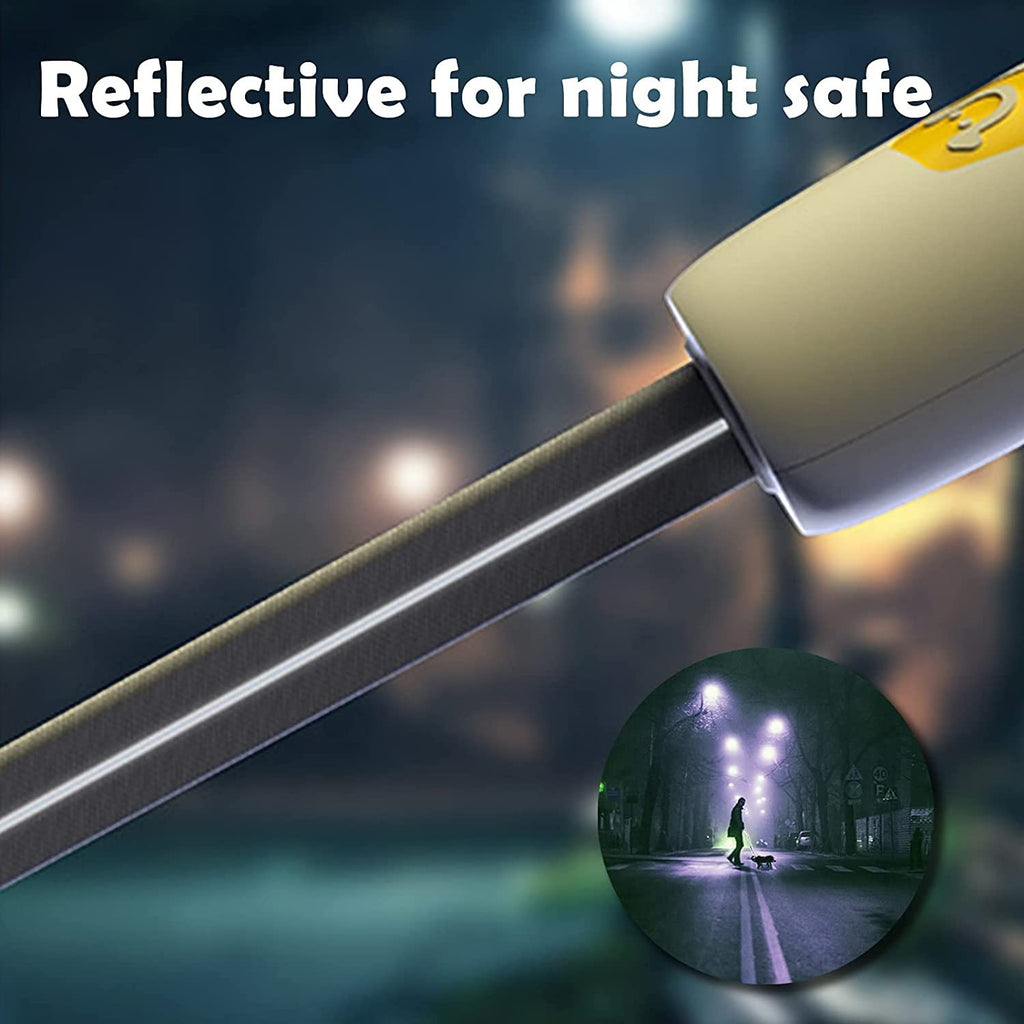 The Tailored Tail hands-free dog leash featuring a reflective strip for night safety and a durable bungee nylon rope
